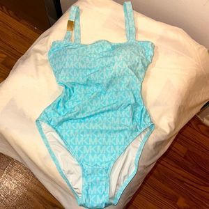 Michael Kors One Piece Bathing Suit Turquoise Size 12